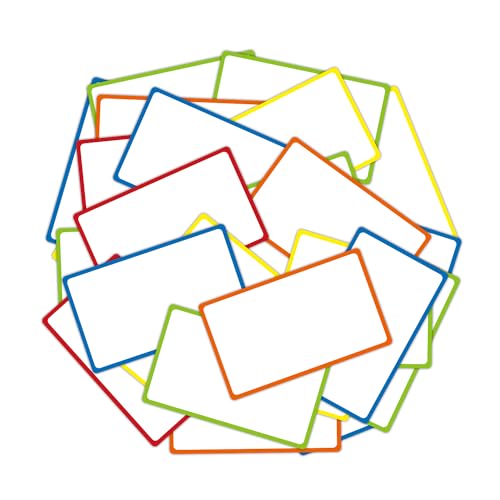 Dry Erase Magnetic Labels 5x3 in, Magnetic Dry Erase Labels, 40Pack - color: Colored Border, size: 5 x 3 Inch