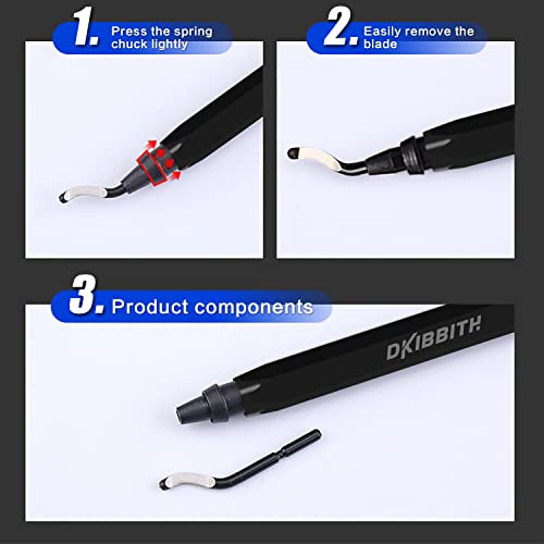 Deburring Tool Set 11 Pieces of High Speed Steel Rotary Burr Removal Blades, Ideal for Deburring Tool,1 Black Handle - style: 11 Pcs Deburring Tool
