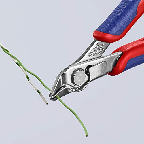 KNIPEX - 78 13 125 Tools - Electronics Super-Knips, INOX Steel, Multi-Component (7813125), 5-Inch with Lead Catcher - size: 5-Inch, style: Knips + Lead Catcher