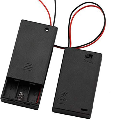 6 Pieces 3 Slots x 1.5V AAA Battery Case Holder Battery Spring Clip Storage Box Wire Leads with On/Off Switch - size: 6 x 3 Slots AAA with Switch