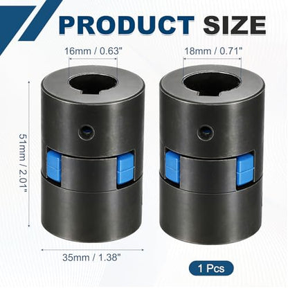 MECCANIXITY Flexible Coupling Coupler Set, 5/8" to 45/64" L070 Black - size: 5/8" to 45/64"