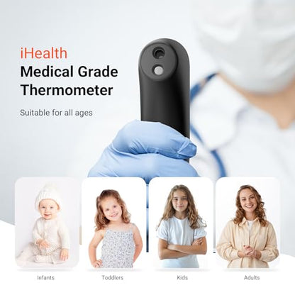 iHealth No-Touch Forehead Thermometer for Adults, Babies, Kids PT3 Black - color: Black