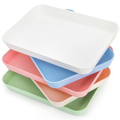 Lyellfe 15 Pack Plastic Art Trays, Deep Activity Sand Serving Trays