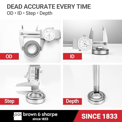 Brown & Sharpe 6-Inch Dial Caliper–Precision Stainless Steel Measuring Tool - size: 6 Inch