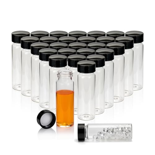 PEKYBIO 20PCS 30ML Clear Small Liquid Sample Glass Vials with Screw Caps - size: 30 ml (20 pieces)