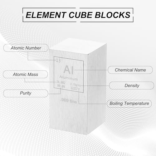 PATIKIL Aluminum Cube, 1x1x2" Al Density Stick High Density Element Rod Unique Metal Cube Periodic Table of Elements Collections Lab Experiment Teacher Scientific Classes - size: 1x1x2", style: Aluminum
