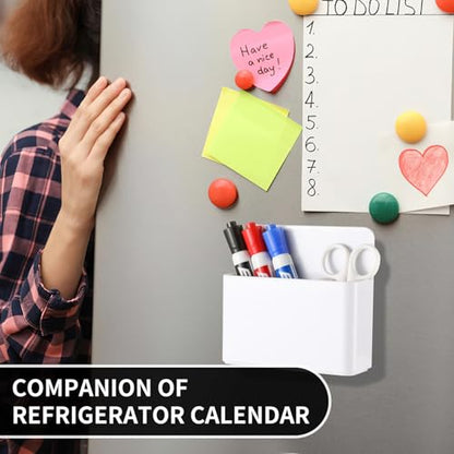 Camelmother 2Pcs Magnetic Dry Erase Marker Holder For Whiteboard Fridge - color: White