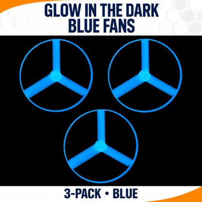 3-Pack Fans Compatible with Snap Circuits 6SCM1F M1 Motor - color: Blue Glow