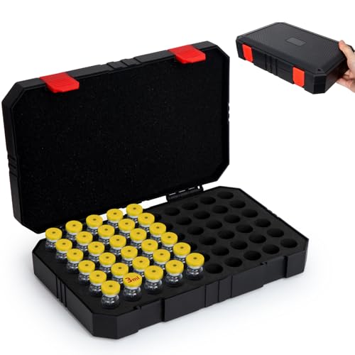 Peptide Case for Fridge, 60 Slots 3ml Vials Holder, Insulin Vial Travel Organizer, Diabetes Medication Storage Case for Daily Use (Black) - color: 3ml-60 Slot- Black