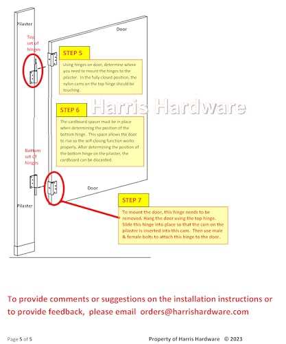 Aluminum Wrap-Around Hinges for Toilet Partition Door, 1 Pair for 1 in. Door & 1 in. Pilaster, Bright Anodized Finish