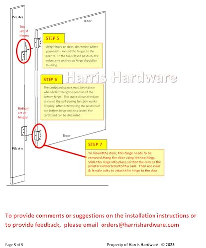 Aluminum Wrap-Around Hinges for Toilet Partition Door, 1 Pair for 1 in. Door & 1 in. Pilaster, Bright Anodized Finish