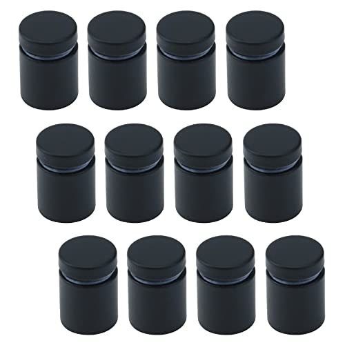 Antrader Glass Standoff,12-Pack Wall Mount Standoff Holder Screws,3/4" x 1" - color: Matte Black, size: 3/4" x 1" (19 x 25mm)-12Pcs