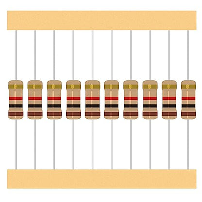 25 Values 1W Carbon Film Resistor Kit from 1 Ohm to 1M Ohm 1 Watt 5% Resistors Assortment - size: 1W