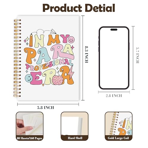 Paraprofessional Gifts Notebook Journal, Paraprofessional Must Haves, Paraeducator Para Teacher Assistant Appreciation Gifts, In My Para Professional Era Hardcover Spiral Notebook 5.5x8.3 Inch - color: Para Teacher