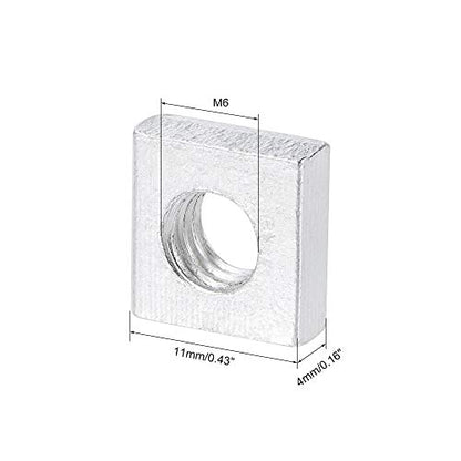 uxcell Square Nuts, M6x11mmx4mm Zinc-Plated Metric Coarse Thread Assortment Kit, 25 Pcs - size: M6x11mmx4mm