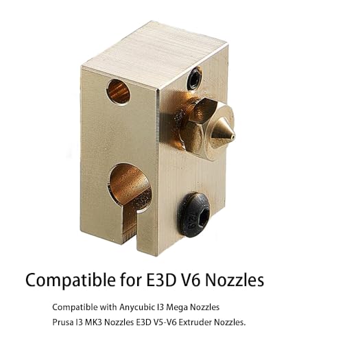 16Pcs V6 Nozzles 0.4mm Compatible for E3D V5 V6 Hotend, V6 Nozzle 0.4mm Compatible with ANYCUBIC I3 Mega A8 Prusa I3 MK3/MK3S 3D Printer Extruders Brass Nozzles, - style: 16Pcs V6 Nozzles 0.4mm
