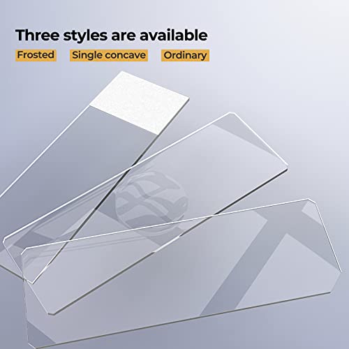 Frosted Microscope Slides Kit, 100 Pcs Pre-Cleaned Blank Microscope Slides and 100 Pcs 22x22mm Square Coverslips Cover Glass for Monocular Binocular Trinocular Microscopes - style: Frosted Slides