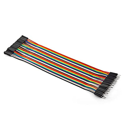 Chanzon 40pcs 20cm Long Male to Female Ribbon Jumper Wire Dupont Cable Line - color: (2) Male to Female (40pcs), size: 20CM