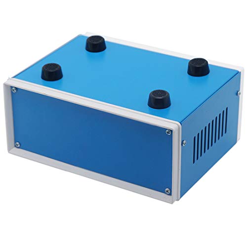 Zulkit Junction Box Blue Metal Project Box DIY Electric Enclosure Case Preventive Case Electrical Box 7.9 x 6.5 x 3.5 inch - size: 7.9" x 6.5" x 3.5"