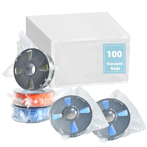 100Pcs 3D Filament Storage Bags Electric Pump Kit, PET Dry Vacuum Sealer Bags for Storing Items Such as 3D Printer Filament Less than or Equal to 1KG, Excluding Vacuum Pumps