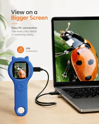 Kids Digital Microscope for Boys, 500X Handheld Microscope-Dark Blue - color: Deep Blue, size: 1 Pcs