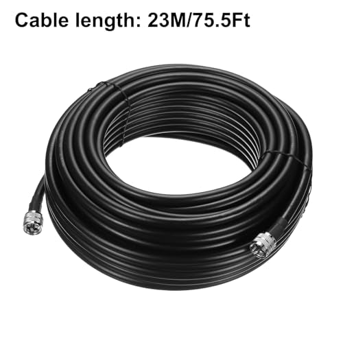 uxcell UHF Male PL-259 to UHF Male PL-259 Low Loss RG213 Coax Jumper Cable 23M/75Ft - size: 75 Feet