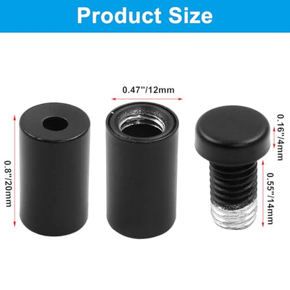 1/2" x 1" Sign Standoff Screws, 12 Pcs, Black Acrylic - color: Black, size: 1/2" x 1",12 Pcs