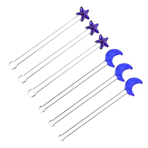 Cabilock 6Pcs Glass Swizzle Sticks, Stirrers for Drink Cocktail, 4.72 Inch Stir Sticks for Mixing Coffee Beverages Cocktails Skewers, Bar Tools for Home Party Bars