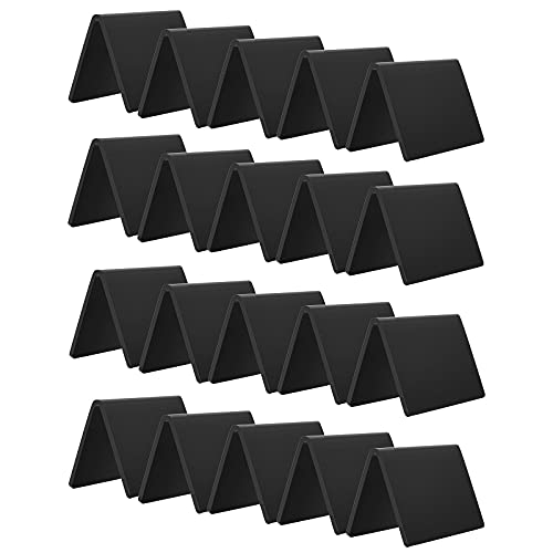 AITEE 20 Pack Acrylic Mini Chalkboard Signs Small Tent Blackboard V-Shaped - style: V-Black 20
