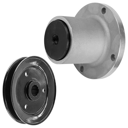 Caltric 54in Deck Spindle and Pulley Compatible with Hustler FasTrak SD / Z4 / Trimstar/FasTrak/Super Mini Z HT/Mini Z 783506 786889