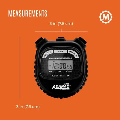MARATHON Adanac 3000 Commercial Grade Digital Stopwatch Timer, Black - color: Black