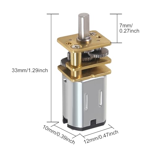 2Pcs DC 12V 30RPM Gear Motor Full Metal Geared Mini Micro Gear with Gearwheel 30RPM N20 Speed Reduction Motor for DIY RC Toys Robort Smart Car Motor
