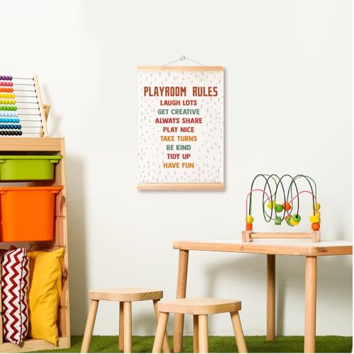 Ybqhd Playroom Rules Poster Hanger Frame,Playroom Wall Decor - color: Playroom Rules