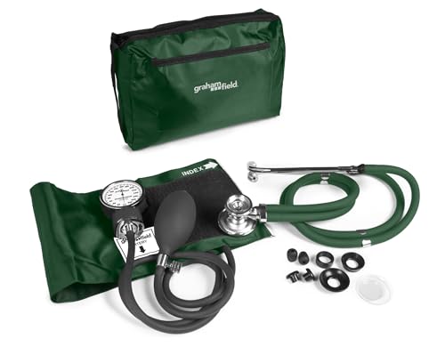 Graham-Field Professional Blood Pressure Kit - Stethoscope, Manual BP Cuff, Sphygmomanometer - Hunter Green - color: hunter green