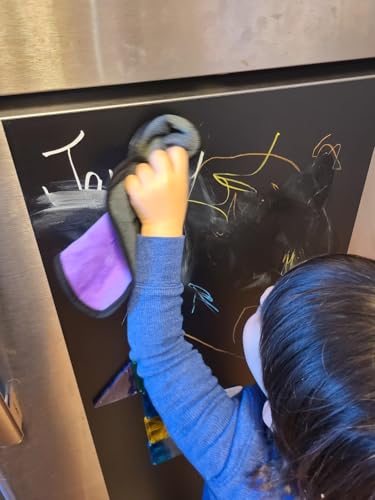 Magnetic Chalkboard Wallpaper Peel and Stick 40" x 18", Self-Adhesive Chalkboard Contact Paper with Starter Kit - Ideal for Home - color: Chalkboard, size: 40"W x 18"H