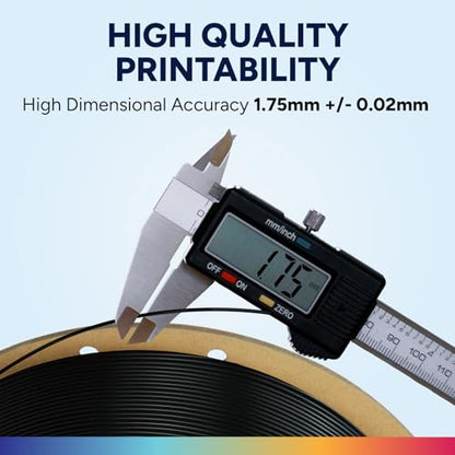 OVERTURE 6KG Bundle Easy PLA 1.75mm, Easy to Print 3D Printer Filament - color: Easy Black*3+easy White*3