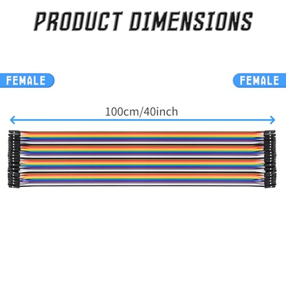 40 Pins Female to Female Flat Ribbon Cables, 100cm / 40" - size: Female to Female 40"