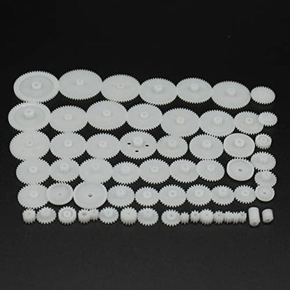 ZEZEFUFU 58 Pack Different Size Plastic Gear Modulus 0.5 Assortment RC Car Robot Toy Motor