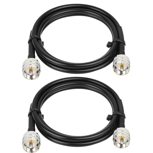 MOOKEERF RG8x Jumper Cable 4ft,2 Pack PL259 Jumper CB Coax Cable 50 Ohm,UHF PL259 Male to Male Low Loss CB Antenna Extension for HAM Radio,VHF Radio,SWR Meter,Antenna Analyzer - size: 4FT