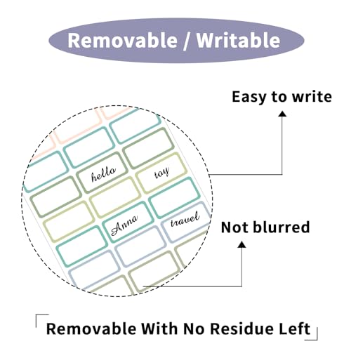 STARLIBOO Removable Labels, Removable Colored Labels Stickers, Self-Adhesive Rectangular Stickers Water/Oil/Tear Resistant for Food Containers/Classroom/Storage (8 Colors, 360 Labels) - color: Morandi, size: 1*2 inch- 360 PCS