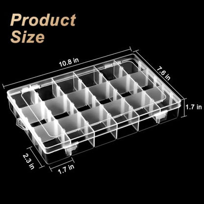 Mauproy 18 Grids Large Plastic Organizer Box with Adjustable Dividers - style: Large 18 Grids