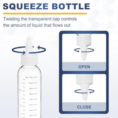 PATIKIL 230ml 8oz,9 Pcs Plastic Squeeze Dispensing Bottle,Transparent,White - color: Transparent/White, size: 230ml