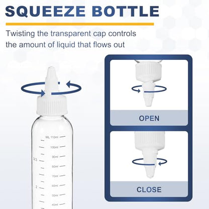 PATIKIL 30ml 1oz,9 Pcs Plastic Squeeze Dispensing Bottles,Transparent,White - color: Transparent/White, size: 30ml
