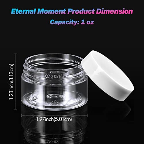 Eternal Moment 36 Pack 1 OZ Plastic Jars Clear Cosmetic Container with Lids - color: White Lid, size: 1 Ounce