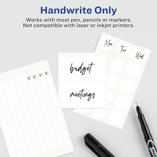 Avery Multi-Use Removable Labels, 1" x 3", White, Non-Printable, 72 Blank Labels Total (6728) (Pack of 2)