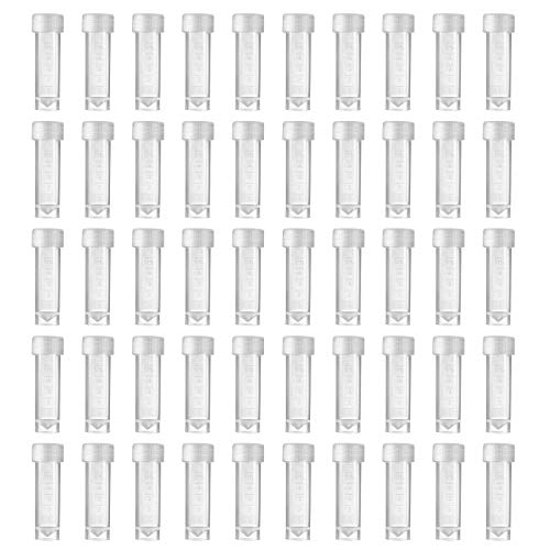 50Pcs 5ml Plastic Sample Bottle Vial Storage Container for Laboratory Lab