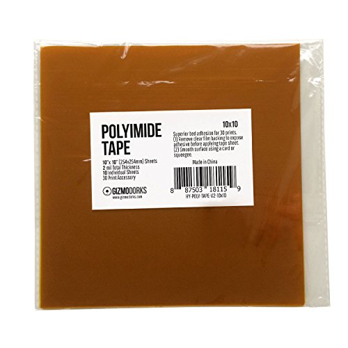 Gizmo Dorks 10 in x 10 in Kapton Polyimide Tape Sheets 10 Pack