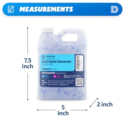Dry & Dry [1.9 LBS] Blue & White Mixed Silica Gel Beads(Industry Standard 3-5 mm) - Rechargeable Silica Beads, Silica Gel, Moisture Absorbers for 3D Printer Filament - color: Blue Mixed, size: 1.9 lbs