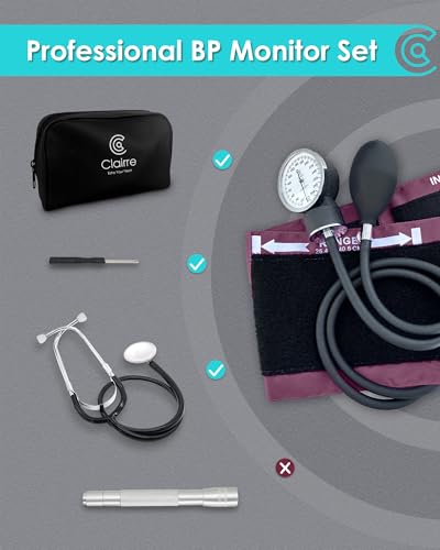 Manual Blood Pressure Cuff with Stethoscope for Nursing Students - color: Red, style: With Basic Stethoscope