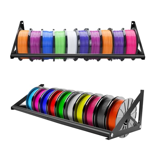 2 Tier Wall Mount Filament Storage Rack Holds 20 Rolls 1KG 3D Printer Spool - color: Small